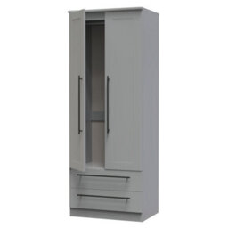 Howard 2 Door 2 Drawer Wardrobe In Dusk Grey (Ready Assembled) - thumbnail 5