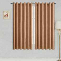 Bedlooms Beige Thermal Insulated Blackout Window Eyelet Curtain (Pair) 46 X 54 Inches With Tie Backs Two - thumbnail 2