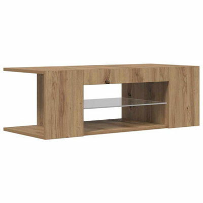 Berkfield Modern Tv Cabinet With Led Lights Artisan Oak 90X39X30 Cm Engineered Wood - image 1