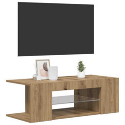 Berkfield Modern Tv Cabinet With Led Lights Artisan Oak 90X39X30 Cm Engineered Wood - thumbnail 5