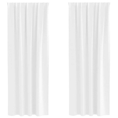 Berkfield Modern Curtains With Curtains 2 Pcs Pure White Polyester - image 1