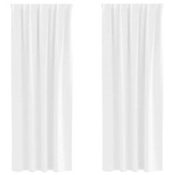 Berkfield Modern Curtains With Curtains 2 Pcs Pure White Polyester