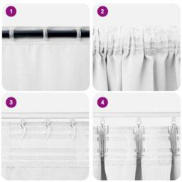 Berkfield Modern Curtains With Curtains 2 Pcs Pure White Polyester - thumbnail 7