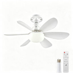 52Cm Fit Ceiling Fan Light With Handset Remote And Extended Lamp Fitting, 40W Dimmable Three-Colour For Bedrooms And Kitchens