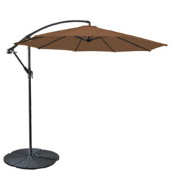Sundaze 3M Coffee Garden Cantilever Banana Parasol Umbrella Crank Hanging Patio With Base Weights - thumbnail 2
