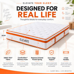 The Sleep People Elevate Your Sleep 25 Cm Deep Zoned Pocket Spring With Memory Foam Mattress - thumbnail 9