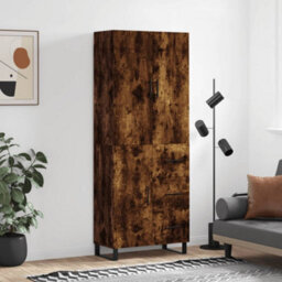 Berkfield Elegant Highboard Smoked Oak 69.5X34X180 Cm Engineered Wood - thumbnail 2