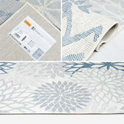 Homeart Outdoor Indoor Rug, Easy Clean, Uv Weather Resistant Rug For Patio, Gardenbellis Blue, Grey,140X200Cm - thumbnail 5