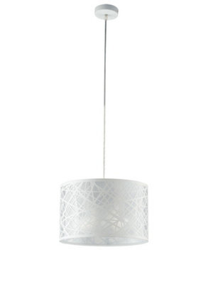 Luminosa Lighting Luminosa Batik Cylindrical Pendant Ceiling Light White 35X22Cm - image 1