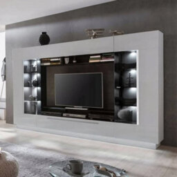 Furniture in Fashion Salina High Gloss Entertainment Unit In White With Led Lighting
