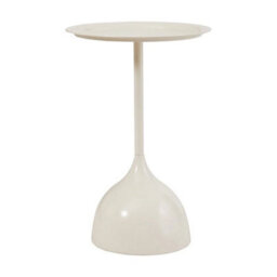 Cream Round Coffee Table Metal Iron Side Desk Small Round Wine - thumbnail 2