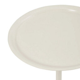 Cream Round Coffee Table Metal Iron Side Desk Small Round Wine - thumbnail 6