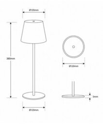 Lighting Supermarket Elipta Rechargeable Battery Outdoor Led Table Lamp - Grey - thumbnail 4