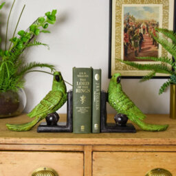 Madison & Mayfair Exotic Green Parrot Ball Bookends