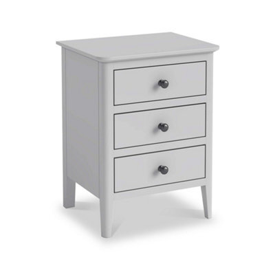Elgin Grey 3 Drawer Bedside Table Fully Assembled - By Roseland Furniture - image 1