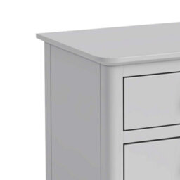 Elgin Grey 3 Drawer Bedside Table Fully Assembled - By Roseland Furniture - thumbnail 4