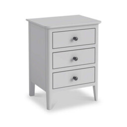 Elgin Grey 3 Drawer Bedside Table Fully Assembled - By Roseland Furniture - thumbnail 1