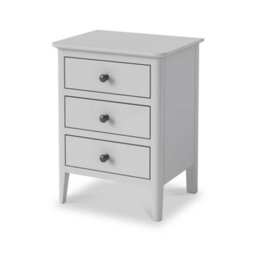 Elgin Grey 3 Drawer Bedside Table Fully Assembled - By Roseland Furniture - thumbnail 2