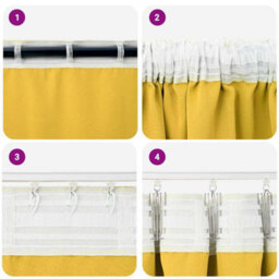 Berkfield Curtains 2 Pcs Mustard Yellow 260 X 140 Cm Polyester - thumbnail 6