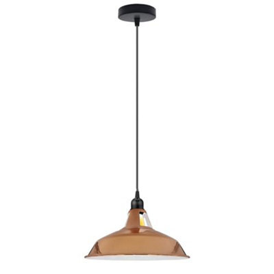 Ledsone Industrial Vintage E27 Adjustable Pendant Lamp With Rose Gold Barn Slotted Shade For Kitchen Restaurant Bar - image 1