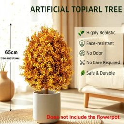 Amorly 65Cm Artificial Boxwood Topiary Shrubs, Fake Orange Ball Trees With Ground Spike, Faux Greenery Decor For Indoor, Garden And Yard - thumbnail 4