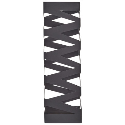 Wyld And Coco Black Zigzag Metal Umbrella Stand - Matte Powder-Coated Iron, Compact Hallway Storage (W15 X D15 X H49Cm) - image 1