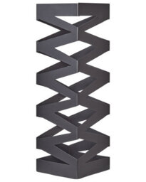 Wyld And Coco Black Zigzag Metal Umbrella Stand - Matte Powder-Coated Iron, Compact Hallway Storage (W15 X D15 X H49Cm) - thumbnail 3