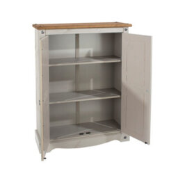 Core Products 2 Door Cupboard Unit, Corona Grey Wax & Antique Wax Top H110.0Cm X W80.0Cm X D29.6Cm - thumbnail 4