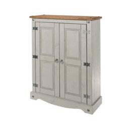 Core Products 2 Door Cupboard Unit, Corona Grey Wax & Antique Wax Top H110.0Cm X W80.0Cm X D29.6Cm - thumbnail 1