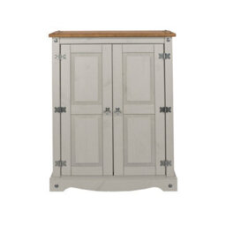 Core Products 2 Door Cupboard Unit, Corona Grey Wax & Antique Wax Top H110.0Cm X W80.0Cm X D29.6Cm - thumbnail 2
