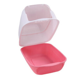 Thehotsale Large Pink Detachable Enclosed 180 Degree Flip-Top Cat Litter Box With Scoop 35Cm W X 50 Cm D X 35 Cm H - thumbnail 3