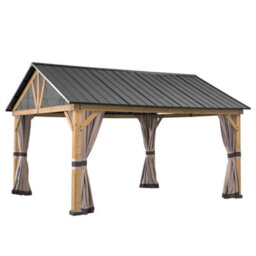 Replacement Curtain For Sunjoy Cedar Wood Gazebo - 465Cm X 404Cm, Khaki - thumbnail 2