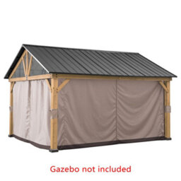 Replacement Curtain For Sunjoy Cedar Wood Gazebo - 465Cm X 404Cm, Khaki - thumbnail 1