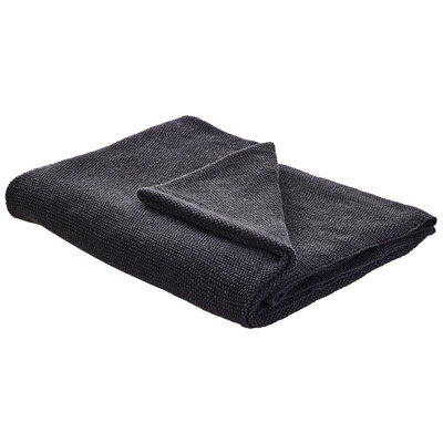 Beliani Blanket Asaka Cotton 130 X 180 Cm Dark Grey - image 1