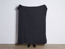 Beliani Blanket Asaka Cotton 130 X 180 Cm Dark Grey - thumbnail 4
