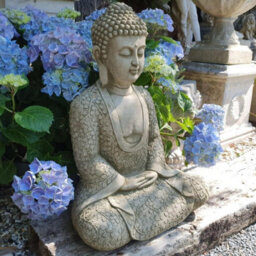 Sparta Medium Sized Sitting Lotus Robe Buddha Statue - thumbnail 1