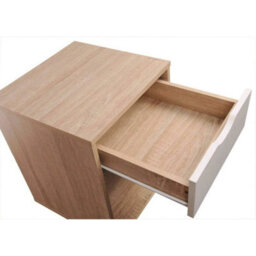 1 Drawer Bedside Table Oak And White - thumbnail 3