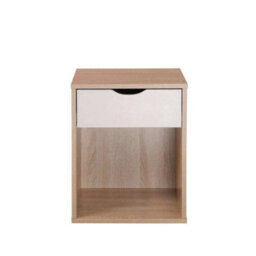 1 Drawer Bedside Table Oak And White - thumbnail 5