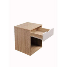 1 Drawer Bedside Table Oak And White - thumbnail 4