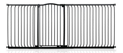 Bettacare Extra Tall Curved Top Dog Gate, 225Cm - 234Cm, Matt Black, Extra Tall 100Cm In Height, Pressure Fit Pet Gate - image 1