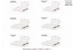 "Comfort Florida Graphite Tweed Divan Bed Base 2 Drawers Right Side - 26"" Strutted  & 12"" Footboard 6' Super King" - thumbnail 3