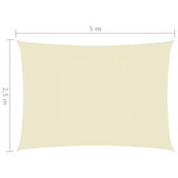 Berkfield Sunshade Sail Oxford Fabric Rectangular 2.5X5 M Cream - thumbnail 6