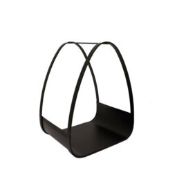 Charles Bentley Larch Log Holder Iron Solid Base Contemporary Design Black Matte Finish - thumbnail 7