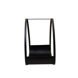 Charles Bentley Larch Log Holder Iron Solid Base Contemporary Design Black Matte Finish - thumbnail 9