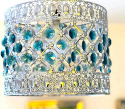 Sparkly Acrylic Crystal Beaded Ceiling Pendant Light Shade Universal Fit - thumbnail 2