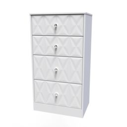 Genoa Ready Assembled Matt White No Effect 4 Drawer Deep Chest (H)1063mm (W)746mm (D)395mm - thumbnail 2