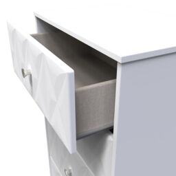 Genoa Ready Assembled Matt White No Effect 4 Drawer Deep Chest (H)1063mm (W)746mm (D)395mm - thumbnail 3