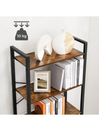 LEDREM 6-Tier Bookshelf, Bookcase, Shelving Unit, For Office, Study, Living Room, Bedroom, 30 X 66 X 186 Cm, Industrial - thumbnail 4