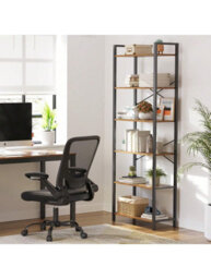 LEDREM 6-Tier Bookshelf, Bookcase, Shelving Unit, For Office, Study, Living Room, Bedroom, 30 X 66 X 186 Cm, Industrial - thumbnail 1