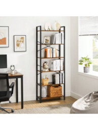 LEDREM 6-Tier Bookshelf, Bookcase, Shelving Unit, For Office, Study, Living Room, Bedroom, 30 X 66 X 186 Cm, Industrial - thumbnail 2